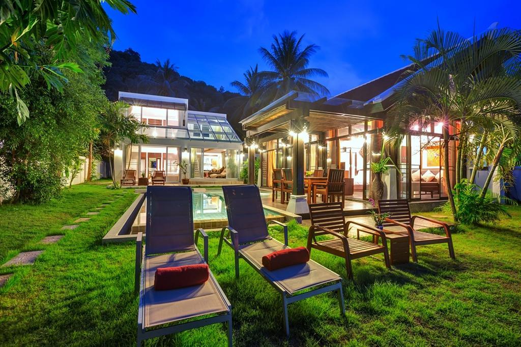 Emerald Sands - Beach Front 4 Bed Pool Villa Ко Самуи Стая снимка